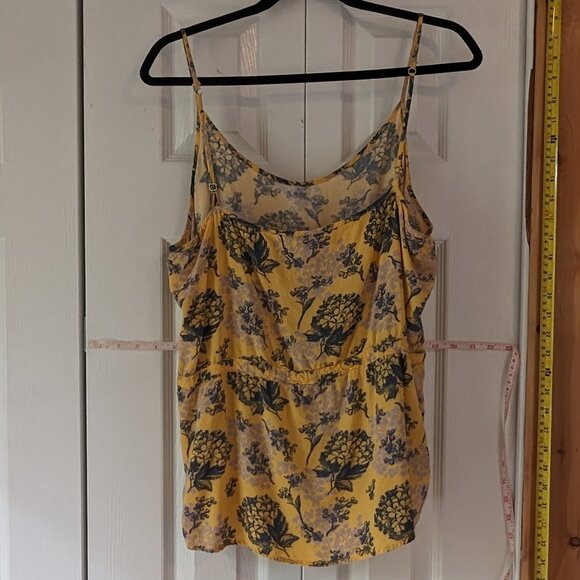 Yellow, floral tank top XL - Picture 3 of 7